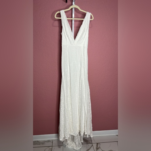 Lulus-Infinite Bliss Ivory Lace Sleeveless Backless Trumpet Maxi Dress (M/S) - Picture 5 of 5